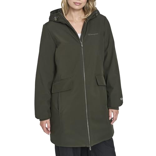 Champion Women's Mid-Length Hooded Parka, Olive, X-Small - image 1