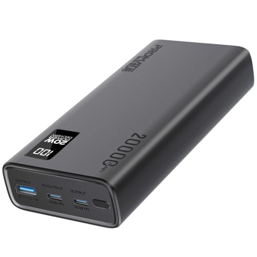 Image of Promate Power Bank 20000mAh | Ultra-Slim Portable Charger, 20W Type-C Input /Output Port, 22.5 QC 3.0, LCD & Over-Heating Protection, Fast Charging for iPhone, Android, Bolt-20PD - 2 Years Warranty