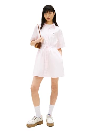 Image of Tommy Jeans Women's Casual Shirt Dress with Mini Stripe