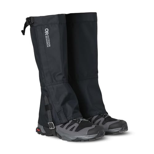 Outdoor Research Men's Rocky Mountain High Gaiters II | Water Resistant, Durable Leg Protection for Hiking Trails, Black, Large