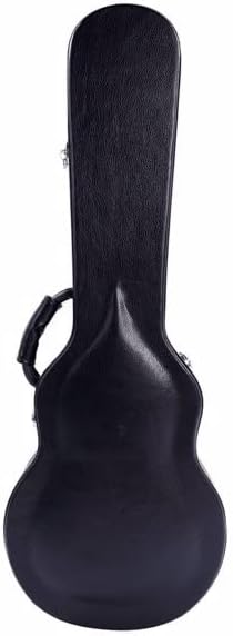 Premium Molded Hard Case for Les Paul Style Electric Guitar – Black Microgroove Bulged Surface with Plush Interior, Sturdy Wooden Shell, Lockable Latches, Leather Handle, Scratch‑Resistant Protection