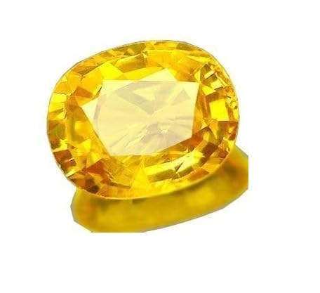 Saphir jaune de culture de laboratoire 9 Ratti pour rituel astrologique Pukhraj