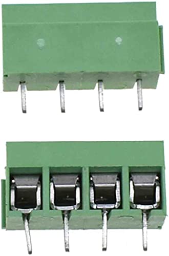 10pcs 5mm KF-301 PCB Mount Block Screw Terminal NF Connector 5.0mm Terminal Blocks Connectors (4P-Green)