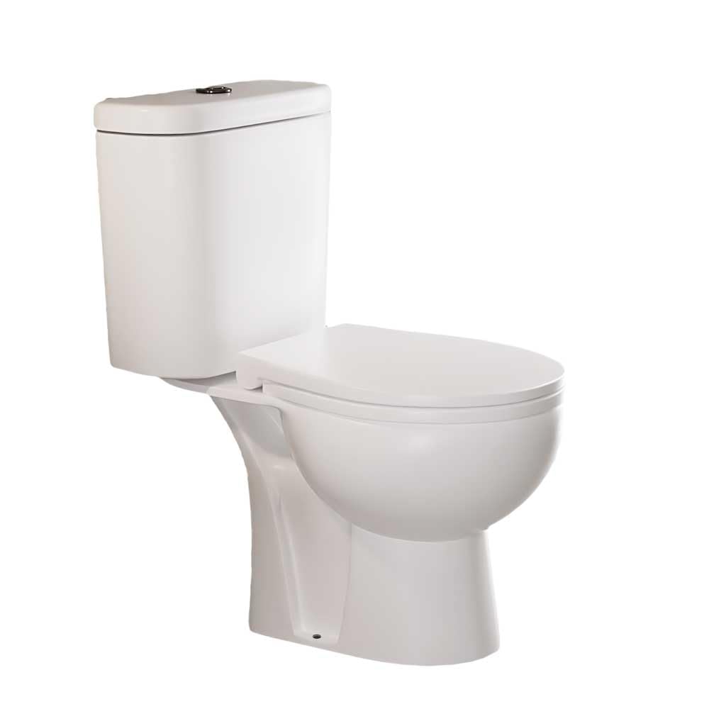 Aquore - Inodoro Completo Bolonia Tanque Bajo/Salida Vertical - Doble Descarga - Tapa Amortiguada