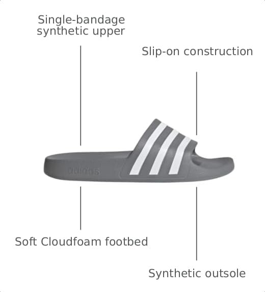 Image of adidas Mens Adilette Aqua Slide Casual Sandals Casual - Black