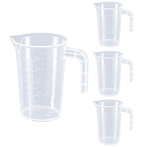 Set de 4 vasos medidores plásticos de 100 ml miniatura 1
