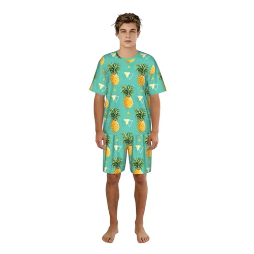 Pyjama short homme imprimé tropical pour vos soirées d'été détendues