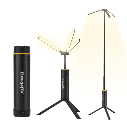 BougeRV Telescopic Camping Light 15600mAh Rechargeable Lantern Portable Camping Light 1000x3 Lumens Rotatable Camping Light for Tent Emergency Outdoor IPX5 Water Resistant Black(2026 New)