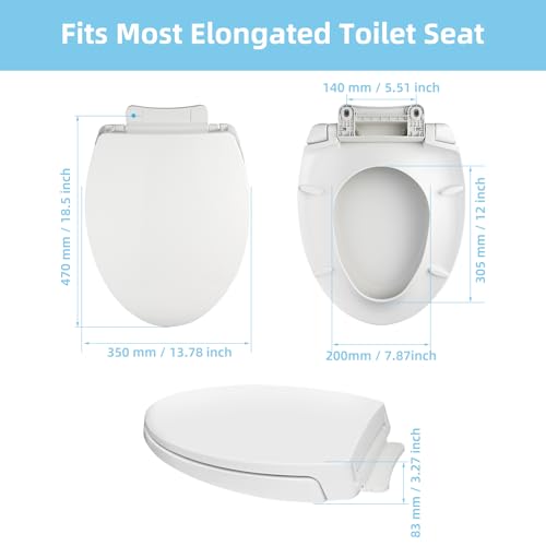 Image of SS114 Toilet Seat Replacement Compatible with TOTO, Elongated Soft Close | Toilet Seat for SS154 /SS204 /SS214 /SS224, Transitional Heavy Duty Oval Toilet Seats, 2-Pack Toilet Bolts and Nuts, White