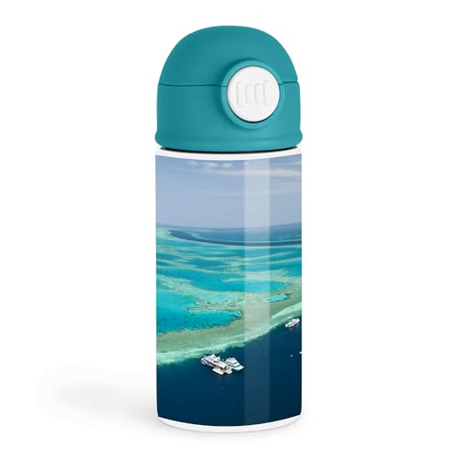 Inspirational Ocean Lovers 12oz Kids Green Bottle – Aerial...
