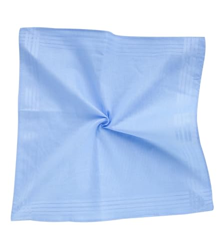 Image of 3-Pk Mens Cotton White Pocket Square with Color Border(10 Colors)