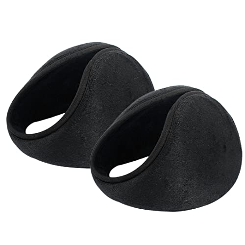 Newin Star Ohrenschützer Fleece Warme Ohrenschützer Ohrenwärmer Winterzubehör für Männer Frauen Schwarz 2 Stück Stil 1 Cover