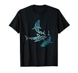 Excellente idée cadeau de requin pour les amateurs de requins avec un style hawaïen bleu océan cool, fait dans un style élégant de tatouage tribal de requin d'inspiration polynésienne. Cool à porter en vacances ou à la plage pour les hommes, les femmes, les garçons et les filles qui aiment les requins.