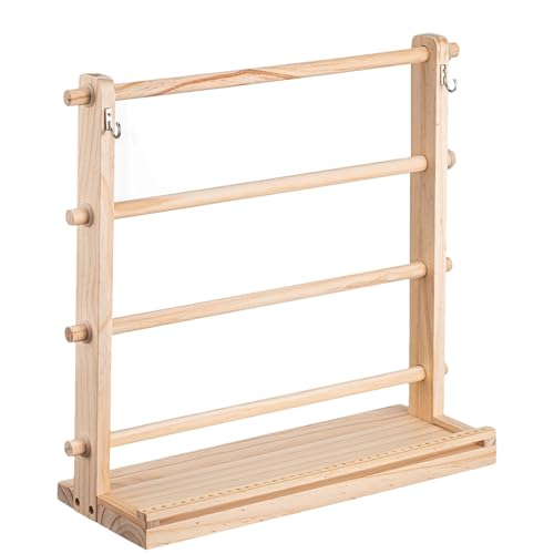 Support de bobine de ruban en bois à 4 niveaux pour rangement d'atelier - 8