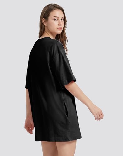 Image of VIUTIL Womens Oversized T Shirt Dress Short Sleeve Crewneck Cotton Mini Dress with Pockets 2026 Casual Summer Clothes