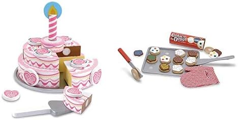 Melissa & Doug Wooden Triple-Layer Party Cake & Slice and Bake Cookie Set