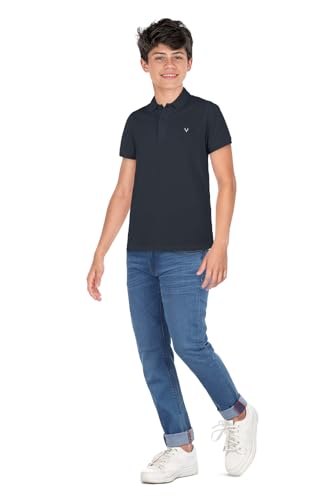 Image of Allen Solly Boys' Pique Polo T-Shirt | Solid | Soft Cotton Pique | Regular Fit | School & Smart Casual Wear