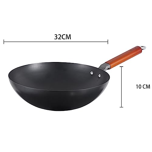 Wok tradicional chino de hierro fundido 32 cm miniatura 6