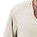 Mens Baggy Cotton Linen Henley Shirts Solid Plus Size Long Sleeve T-Shirt Tees Casual Loose Beach Yoga Tunic Tops (Large,Khaki)