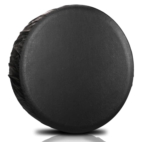Leader Accessories 26"-28" Spare Tire Cover Universal Fit for Trailer, RV, Car, Truck, SUV, Jeep, Camper Wheel, Waterproof Dustproof Thickening Leather, Black