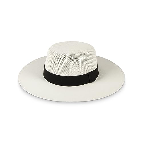 Chapeau de paille blanche Monterrey pour protection solaire été