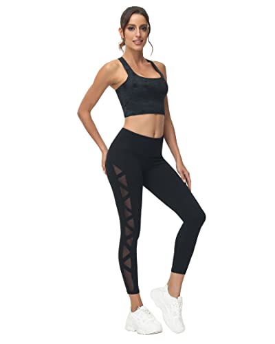 Image of romansong Strappy Yoga Sports Bras for Women Padded Criss-Cross Back Tank Tops