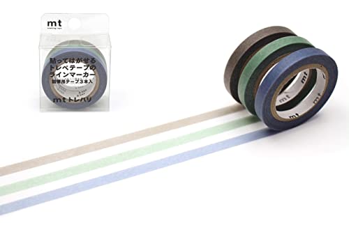 カモ井加工紙 マスキングテープ mtトレハリ 詰替用テープセットB(ブルーグレー、リーフグリーン、アッシュベージュ)(MTTCP03)