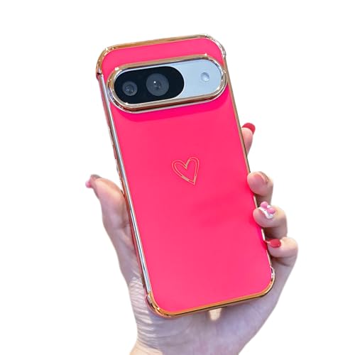 Coque Pixel 9 et 9 Pro rose vif ZTOFERA avec protection d'objectif photo