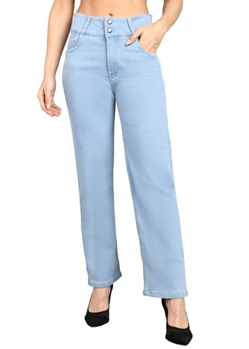 Image of Nifty Women's Denim Stretchable 2-Button Straight Fit Jeans