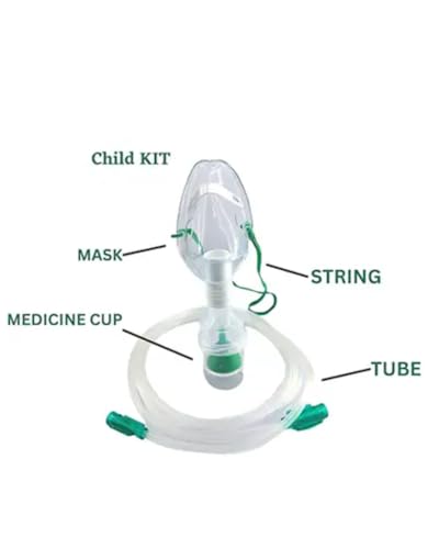 Image of Universal Nebulizer Mask Kit with Tubing & Medicine Cup - Child Size, Soft PVC Oxygen Mask for Compressor Nebulizer Machine, Medical Grade, Easy to Clean (Pack of 2)