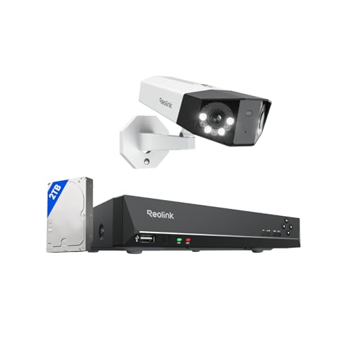 Reolink �h�ƃJ�����Z�b�g 4K PoE Duo 2 PoE+RLN8-410 8CH NVR 2TB HDD���� 180�x���L�p 800����f AI�l���E�ԗ��E�y�b�g���m ��ԃJ���[�B�e �o�������� 24���Ԙ^�� ���O �L�� ���u�Ď�