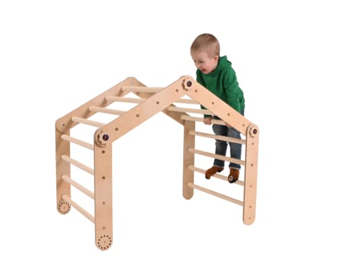 Smart Fox Wood Montessori - Struttura in legno per arrampicata a triangolo regolabile