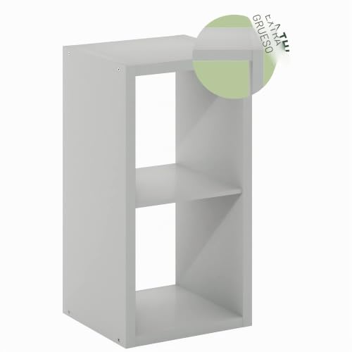Miniatura 6 de Furinno Cubículo Organizador De Almacenamiento Decorativo Con Parte Trasera Abierta, 2 Cubos, Gris Claro