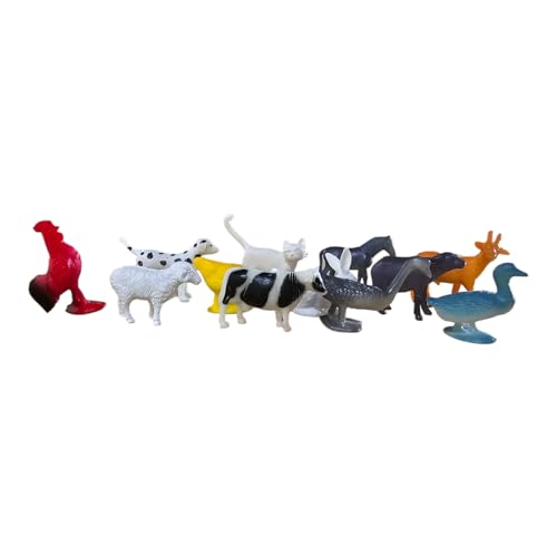 PARENCE – Lot de 12 Figurines Animaux de la Ferme en Plastique Dur – Qualité Excellente – Parfait pour la décoration ou Le Jeux.