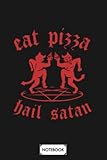  Satanic Pizza N19401 Notebook: Matte Finish Cover, Diary, Lined College Ruled Paper, Journal, Planner, 6x9 120 Pages