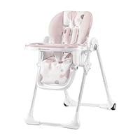 Kinderkraft Yummy Baby High Chair, Children's Chair, Childcare, Meal, Folded, with Tray, Footrest, Adjustable, Birth, 15 kg, Pink