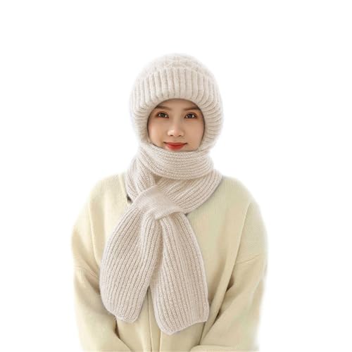 Integrated Ear Protection Windproof Cap Cap Bufanda Bufanda con Capucha para Mujeres Invierno Proteja Su Cara Bufanda Y Gorro Conjunto Invierno Bufanda con Capucha Bar, a, Talla única