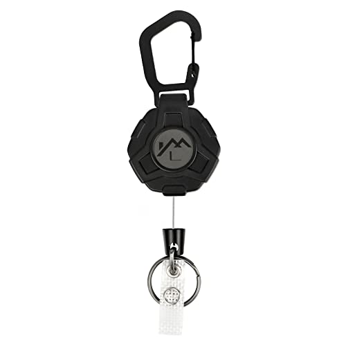 HOODANCOS 4pezzi Portabadge Retrattile Con Anello Portachiavi e Clip Per Cintura Per Identificative Per Lavoro e Attività Scolastiche