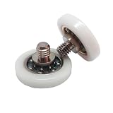 Essericambi - Cuscinetto per Box Doccia Compatibile Cesana, Kit 2 Pezzi, Ottone e Rotella in Teflon, Diametro Ruota 25 mm