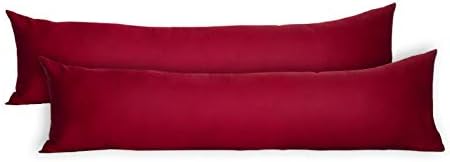 WOLTU® KB5146bdQ2, poszewka 2X, poszewka na poduszkę 100% bawełna z zamkiem błyskawicznym, zestaw 2 poduszek na sofę, poszewki na poduszki, poszewki na poduszki, poszewki na poduszki, podwójne opakowanie, 40x60 cm, bordo