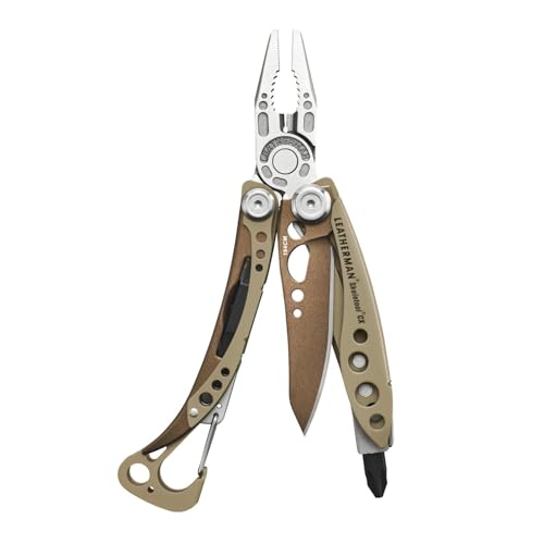 Leatherman Skeletool CX   Multiherramienta 7 en 1 Para Camping y Supervivencia, Acero Inoxidable, Made in USA, Sandstorm