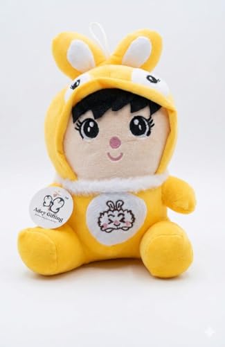 Image of Cute Baby Girl Soft Toy 30 cm (Yellow) | Adorable Plush Doll for Kids & Toddlers | Huggable Stuffed Toy for Birthday Gift, Nursery Decor & Bedtime Comfort