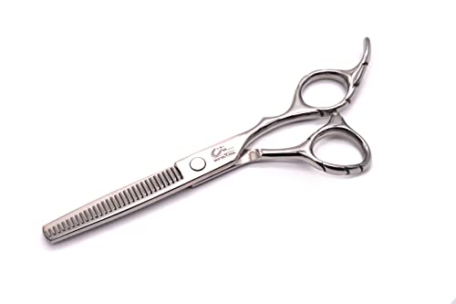 Tesoura Prata Profissional Umi Para Cortar Cabelo 6.0 Polegadas Fio Desbaste Para Cabeleireiro e Bar