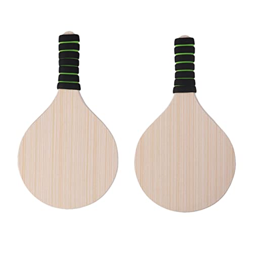 ifundom Wooden Beach Racket Set Badminton Paddle Beach Ball Racket Ideal for Outdoor Indoor Games Random Color