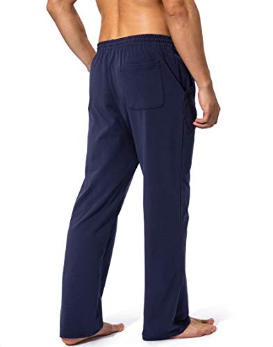 Image of Pudolla Men's Cotton Yoga Sweatpants Athletic Lounge Pants Open Bottom Casual Jersey Pants for Men with Pockets