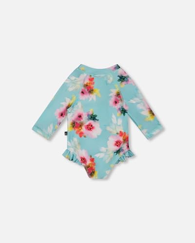 Image of Deux par Deux Long Sleeve One-Piece Rash Guard for Girls Toddlers and Kids