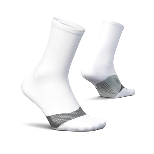 Feetures Elite Light Cushion Mini Crew Sock - Sport Sock with Targeted Compression - (1 Pair)