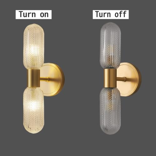 Aplique de pared de cristal y base metálica dorada de 30cm para interiores sofisticados 7