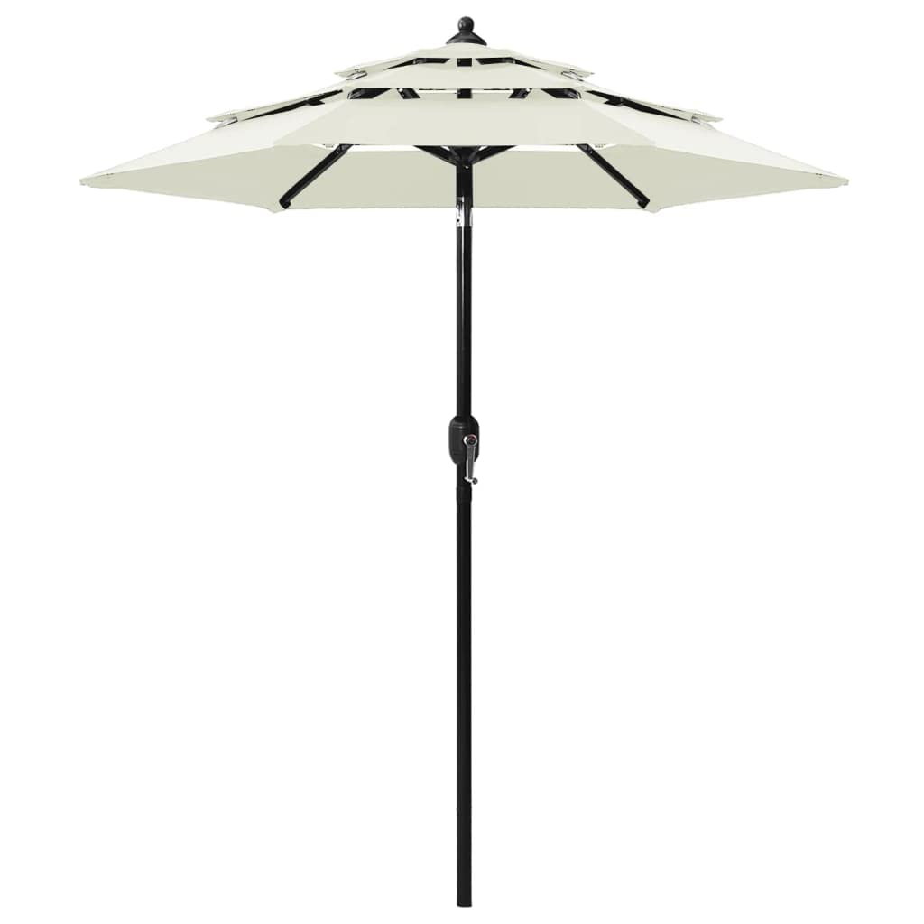 Parasol ogrodowy parasol przeciwsłoneczny do roślin, z aluminiowym masztem, 3-warstwowy, kolor piaskowy, 2 m