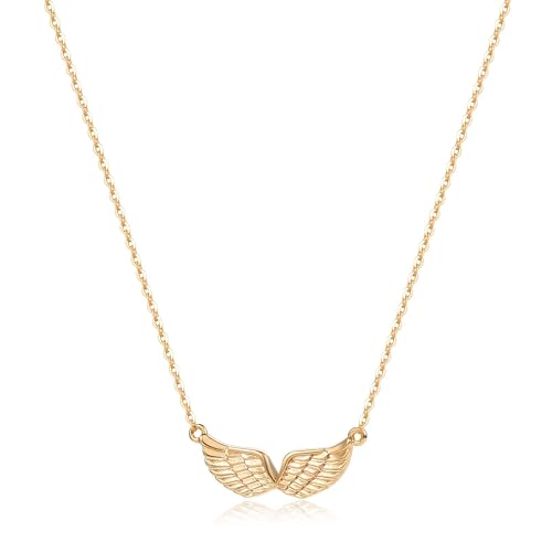 Dremmy Studios Dainty Gold Angel Wings Necklace 14K Gold Plated